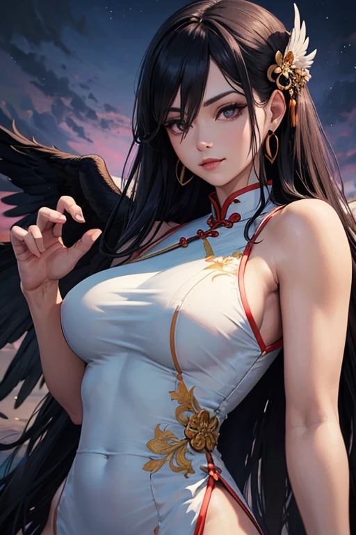 Beautiful female Tengu、Muscular、Large Breasts