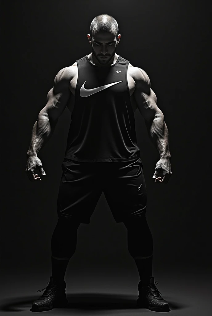 Tyson beckford as The Punisher, wearing Athleisure, huge bulge, punisher aesthetic, in beefcake pose