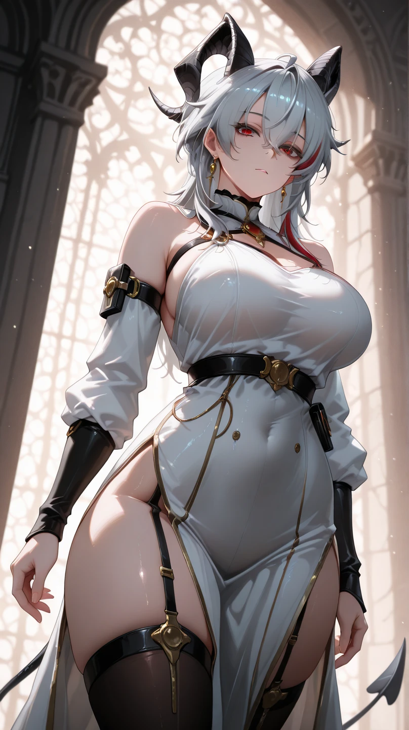 Changli, huge breasts, 1girl, correct anatomy, BREAK, ((masterpiece, highest quality, best quality, official art, beautiful and aesthetic: 1.2, extremely detailed, fractal art: 1.3, colorful, highest detailed, HDR, vivid visual effects)), BREAK, ((Detailed eyes, Detailed face, Detailed eyes, perfect face)), BREAK, seductive look, grinning,