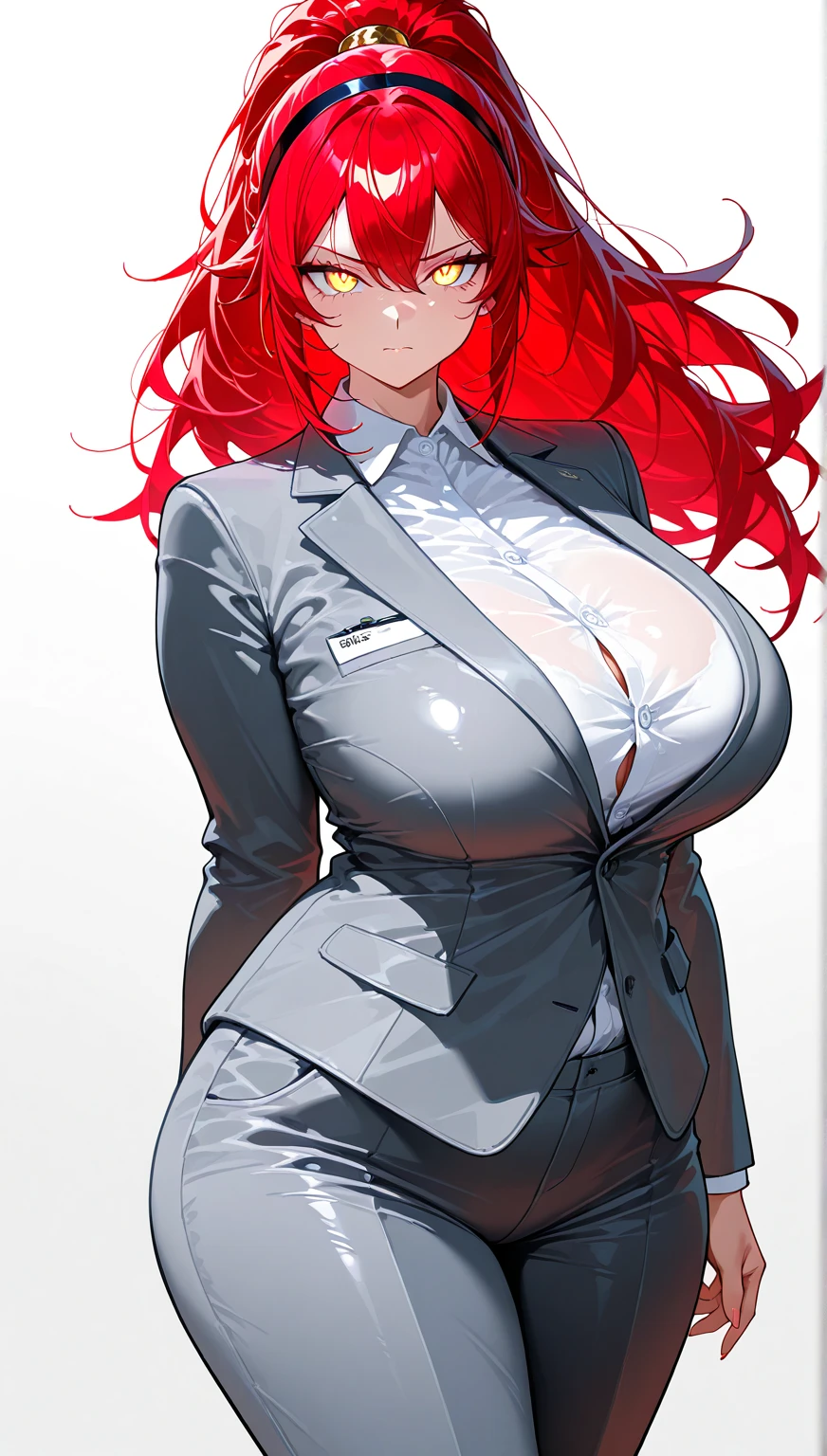 best quality,masterpiece, an extremely delicate and beautiful, CG,extremely detailed ,highres, extremely detailed,depth of field, 1girl,beautiful detailed girl,blue_hair, long_hair, beautiful detailed red eyes,(makeup:1.2),Red lips,light on face,(seductive smile:1.2),big breasts,(thigh),red,(open suit:1.2),(red Ladies suits),(Open clothes:1.5),Pencil Skirt,indoor,desk,(cowboy shot:1.5)