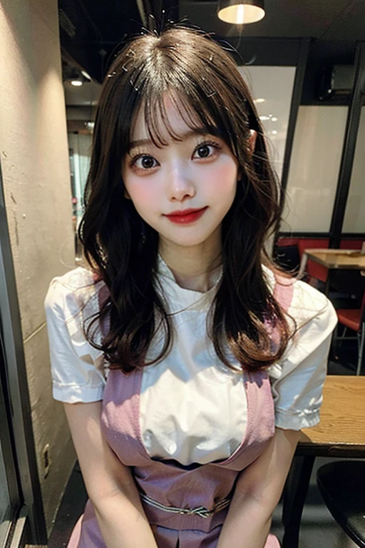 Pink Room, Short hair twin tail,round face,Clear system,selfie,whole body