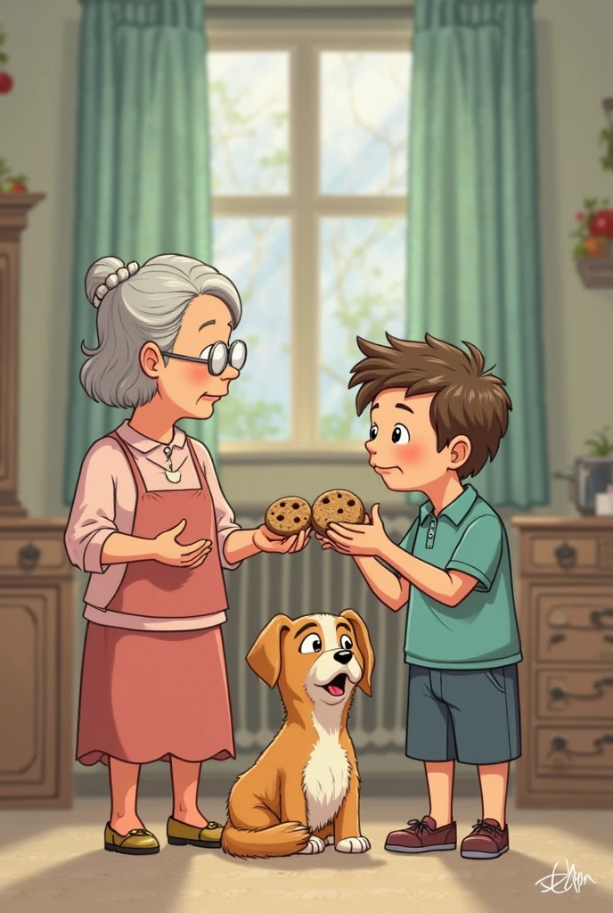 I created the comics of a grandmother, a teenager, a puppy and a pizza maker