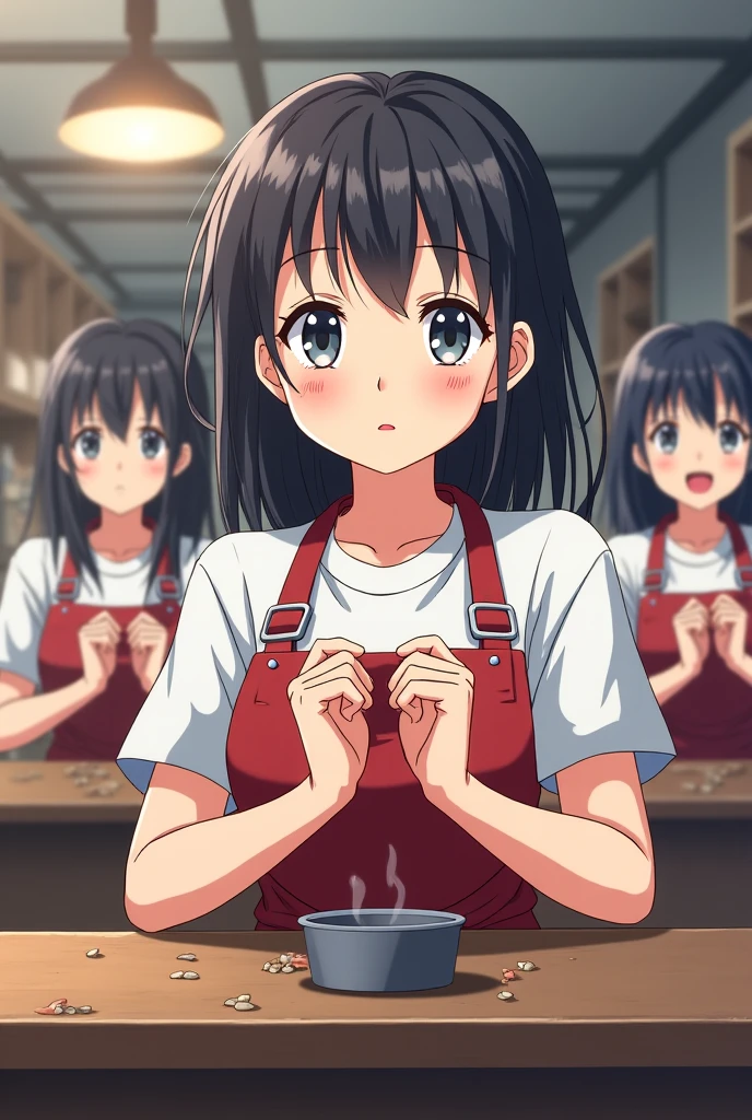 学校のJobで、Spitting food out of the mouth、Job、Girl、Girl、Short、Younger、Baby Face、flat chest、Dynamic Angle、masterpiece、best quality、ultra-detail、Both eyes open、Sweat、Light clothing、School lunch menu、meal、classmate、Wide-eyed、Open your mouth、Vomiting、Vomit、mini skirt、Panties、Vomit、canteen、Sitting in a chair、Many children are sitting
