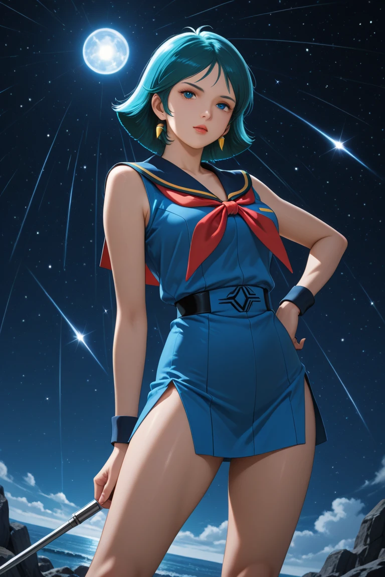 Highly detailed, High Quality, Masterpiece, beautiful, wii fit trainer, colored skin, white skin, ponytail, <lora:Char_Meme_WiiFitFemale:1>, Rosalina_StarryNightDress, <lora:Char_MarioSeries_Rosalina:0.8>