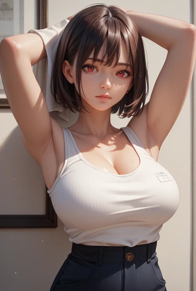 (random boyish fashion),(random pose),(random hairstyle),(large breasts:1.5),(Highest image quality, (8K), Ultra-realistic, Best Quality, High quality, High Definition, high quality texture, high detailing, Beautiful detailed, fine detailed, extremely details CG, Detailed texture, realistic representation of face, masterpiece, presence)