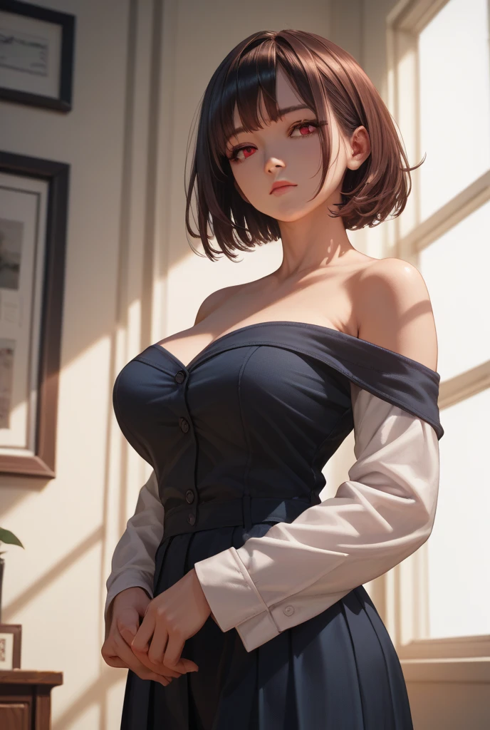 (Highest quality)), ((masterpiece)), (detailed), One Woman，26歳のBeautiful woman，Very sexy，Big Breasts，Woman in a suit，Women are teachers，Natural light，
Beautiful woman，Beautiful Face，Beautiful teeth alignment，Beautiful body lines，Slender body，Beautiful Hands，Beautiful feet，Long hands，Long legs，Long and supple hair，Shiny Hair，Black Hair，Embarrassed expression，blush，Thin lipouth half open，Beautiful shoulders，Beautiful clavicle、Woman sitting，School classroom，Raise the hand，Excited，Spread your legs，Black Skirt，wearing a black blazer，(((Cleavage 1.8)))，Tight Skirt，短いTight Skirt，