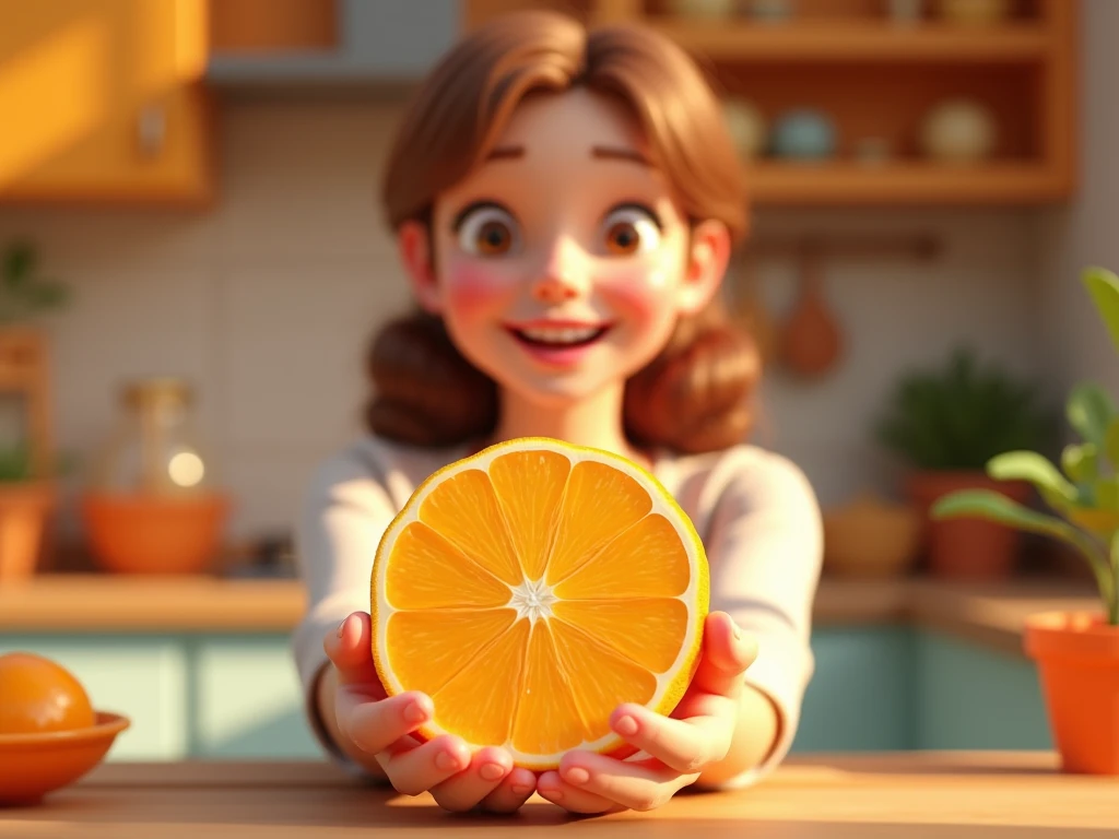 A clementine flipping the bird
