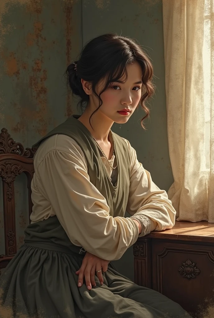 (cowboy shot), sfw, (masterpiece), (best quality:1.0), (ultra highres:1.0), detailed eyes, BREAK , MissMartianYJ, green skin, short hair, 1girl, sweet_ta, BREAK, (street, indoors, gorgeous view)