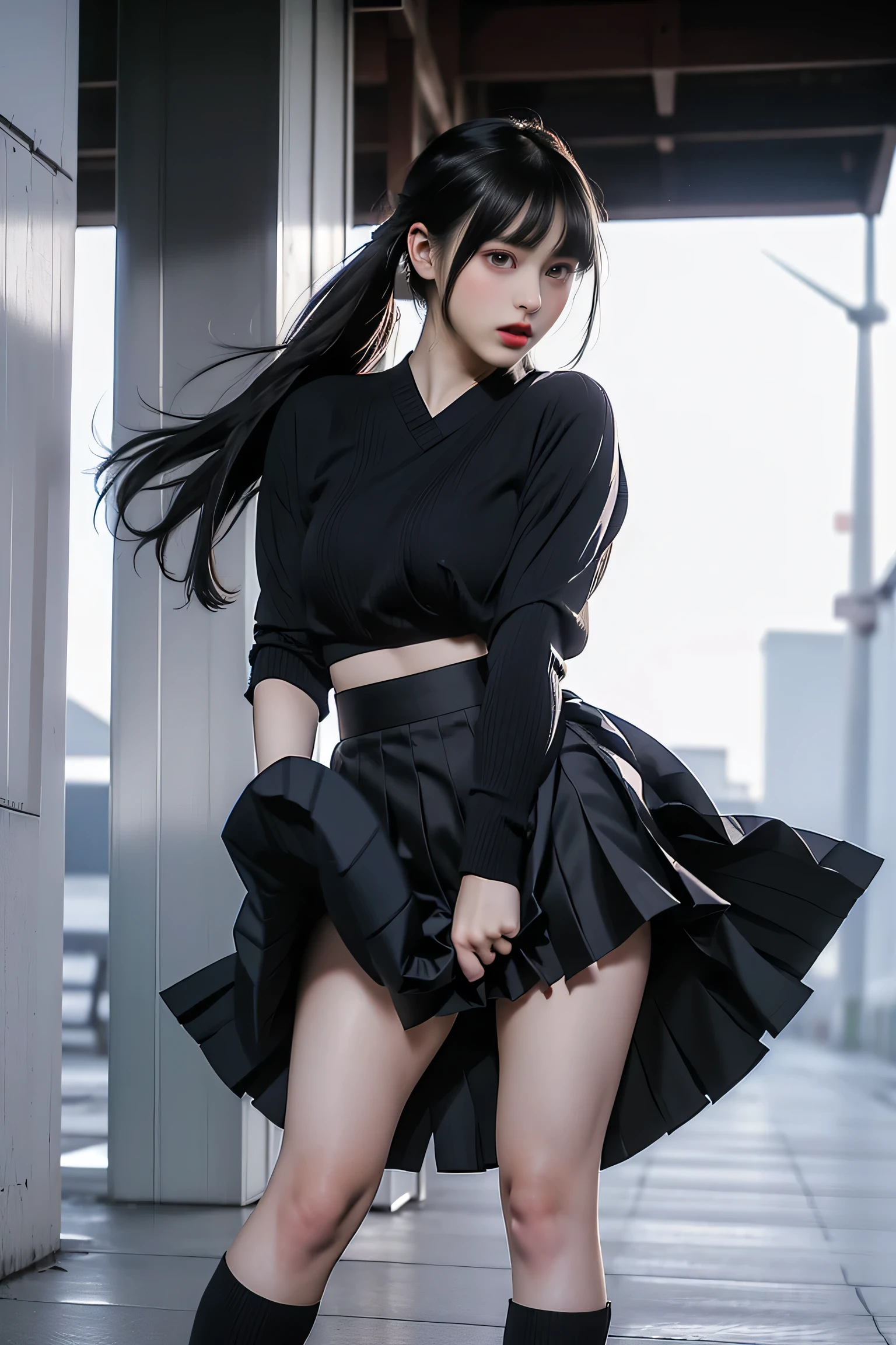 Pa oh girl with traditional black dress