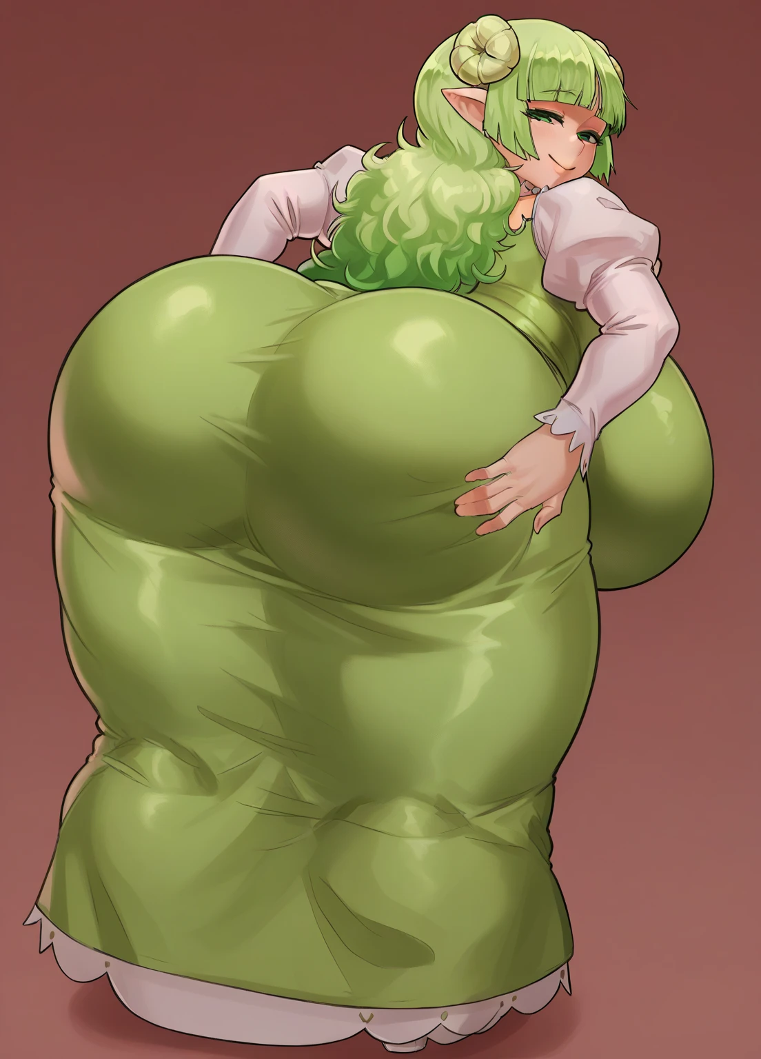 Score_9, score_8, score_7, (((masterpiece))), score_9up, score_8, ((portrait)), bimbo Fiona from Shrek bimbo girl, Giant ass 1:9, Green skin, from the side, splendid female body, sexual image, quality above, score_9up 1:9, ultra lighting, fleshy nipples, cracked pussy 1:9, giant nipples 1:8, luscious body, naked, girl sensualizing. (((No background))), white background 1:7, clean scenery, no external details, focus on the character, ((white background)), (((Big swollen pussy)))