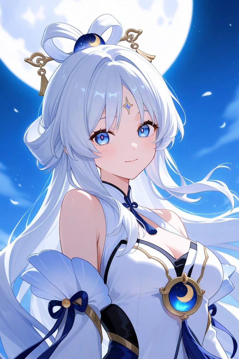 a moon、A wistful smile