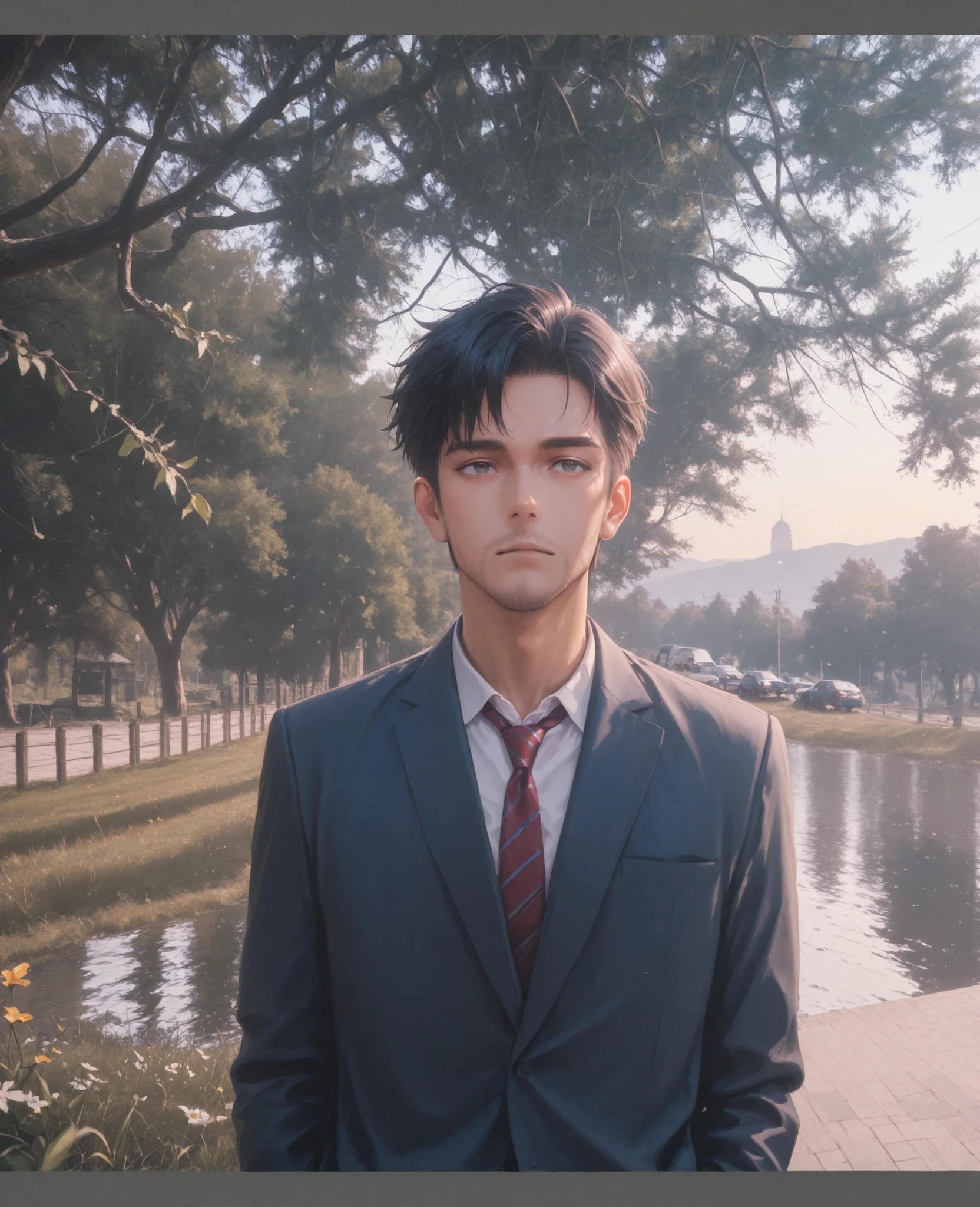 Best quality, increase picture quality, hd picture he is boy in picture a person standing is boy