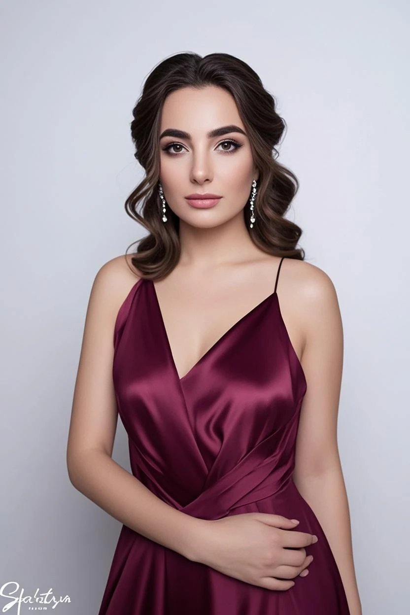 a woman wearing a cocktail dress, smokey eye makeup, dramatic evening makeup, glowing skin, long curled lashes, glossy lips, luxurious jewelry, elegant updo hairstyle, beautiful detailed eyes, beautiful detailed lips, extremely detailed eyes and face, long eyelashes, studio lighting, high fashion, glamorous, cinematic colors, warm color palette, chiaroscuro lighting