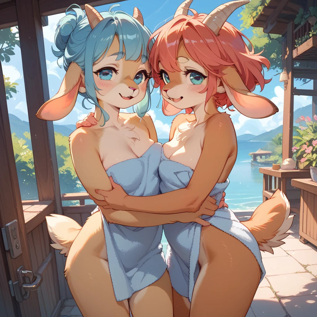 (masterpiece, Highest quality, High resolution, Super detailed, 8K, 4K),Full Body,(Very large breasts:1.6),Kitasan Black(umamusume),satono Diamond(umamusume)、gigantic breasts,narrow hips,(naked:1.5),smile、Cherry blossom trees、Blue sky、(Wearing a collar:1.5)、Earrings、Earrings、Thin legs,(Beautiful Face:1.5)、Blue sky,Sweat、(shaved pussy),(Two Girls),Pink nipples、Are standing、lily、Lesbian、navel piercing、Two 5 year old girls、Animal ears,Perfect pussy,Two bodies、Ecstasy、Climax、One of them resembles Kitasan Black、The other one looks like Satono Diamond、Taking a selfie、Upper Body、Sticking out tongue、Sunburned skin、(Tan Lines:1.5)