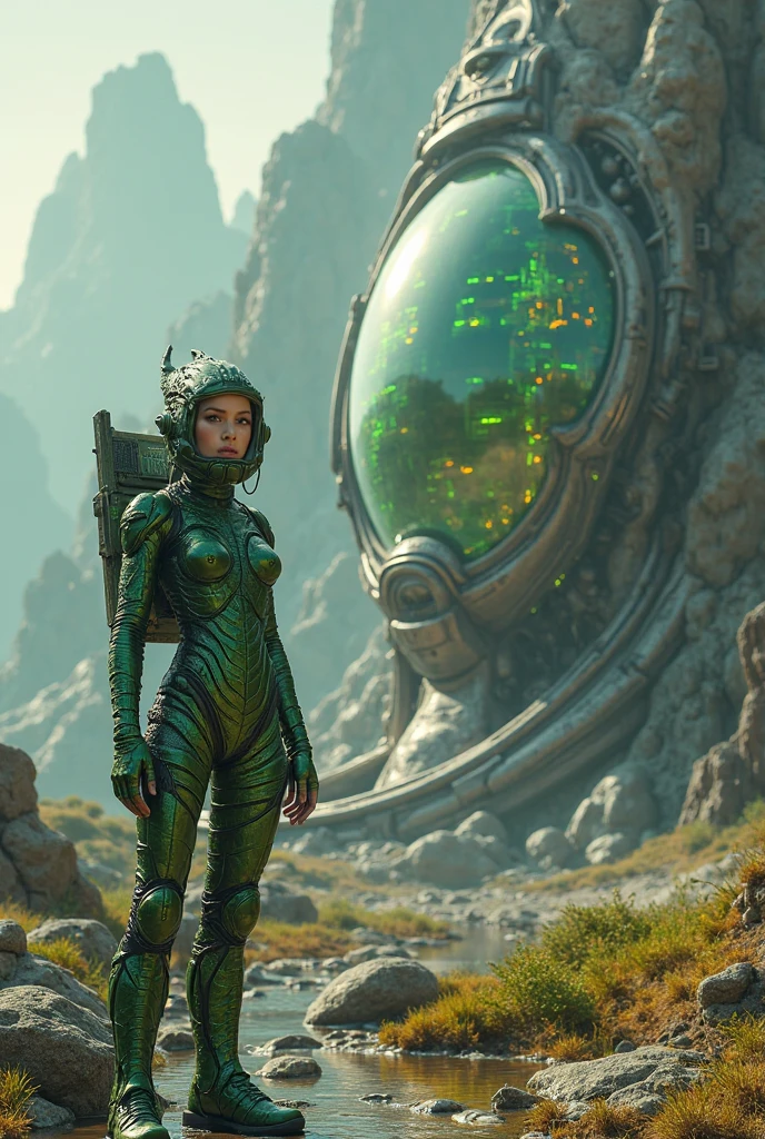 <lyco:mantis:0.7> gotgmantis, a woman, alien, desert, by rutkovski, detailed