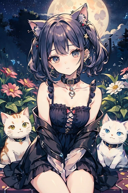 (Lolita Fashion Style: 1.2), Fun Day, Sharp Focus, Dark and Creepy Creatures, (Rembrandt Lighting: 1.5), Steam, Before Sunrise, Early Morning, Still Dark, Woman, Bare Shoulders, Cleavage, Village, Before work, with heavy weapons for battle, (fog: 1.4), darkness, full moon, strong wind blowing, countless battles on the grassland, many eyes shining in the darkness, the night before the battle, the will to fight, fight Will, (Tailing Cat: 1.2), Artistic, Memorable Masterpiece, Moment of History, (Light Blue Tone: 0.8) (Masterpiece: 1.2), (Top Quality: 1.2), (Very Aesthetic: 1.2), ( absurdres:1.2), (detailed background), latest, sharp focus, perfect hands, perfect face, perfect eyes, perfect light, dynamic light, natural light, before Raphael faction, rubric maxim,