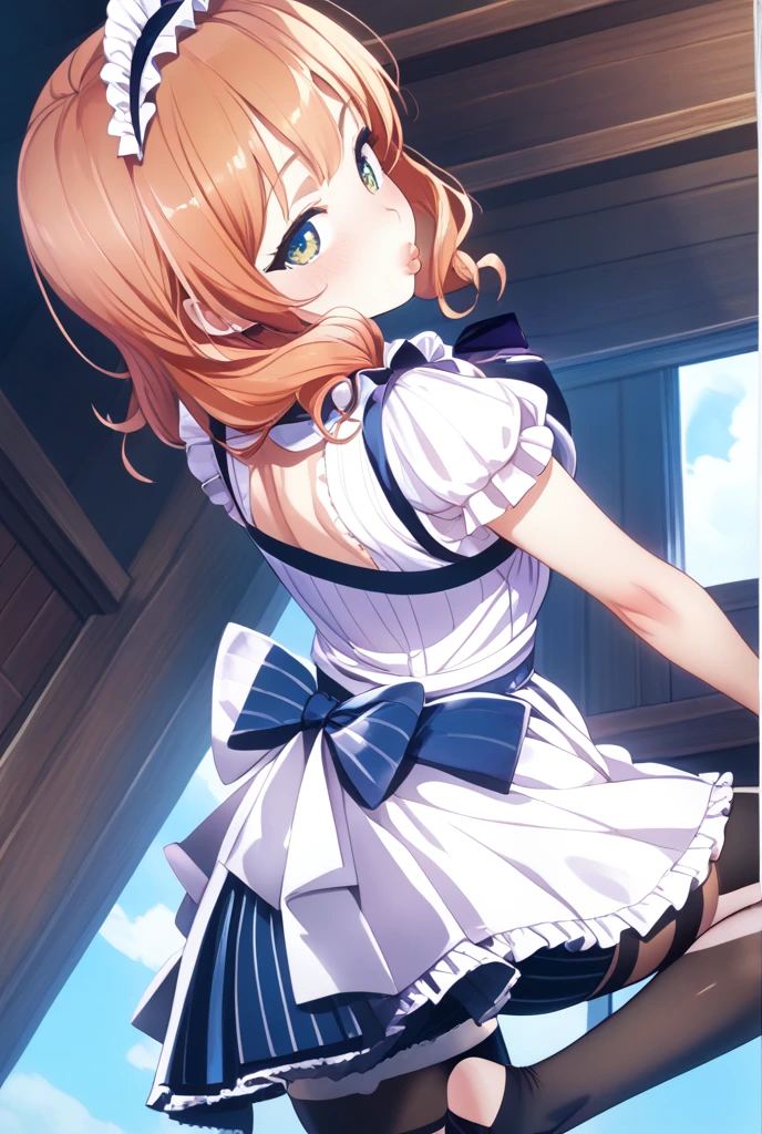 Yoshino Koiwai, Lace underwear,maid,looking down,looking at the viewer,from below, open leg, 4K quality,depth of field