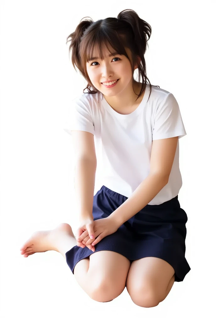 (Realistic, photo Realistic:1.2), ((Highest quality)), moving her center of gravity back, Quite embarrassing, White panties, (Showing panties:1.4),Tight Skirt, (Under the skirt:1.3), (Lift up your skirt:1.3), (squat:1.4), Put your heels on the ground, Spread your legs a little, 膝を上げてsquat, Put your butt on the ground, black penny loafers, Beautiful face details, Real human skin, Gentle expression, Front view, angle From below, Realistic, photoRealistic, cute, Short skirt, squat deep on school grounds, cute school girl, Japanese school girl uniform, Sailor suit, whole body,Smile, Natural smile, Charming smile, Captivating smile, (View your viewers:1.2), from the front, From below,