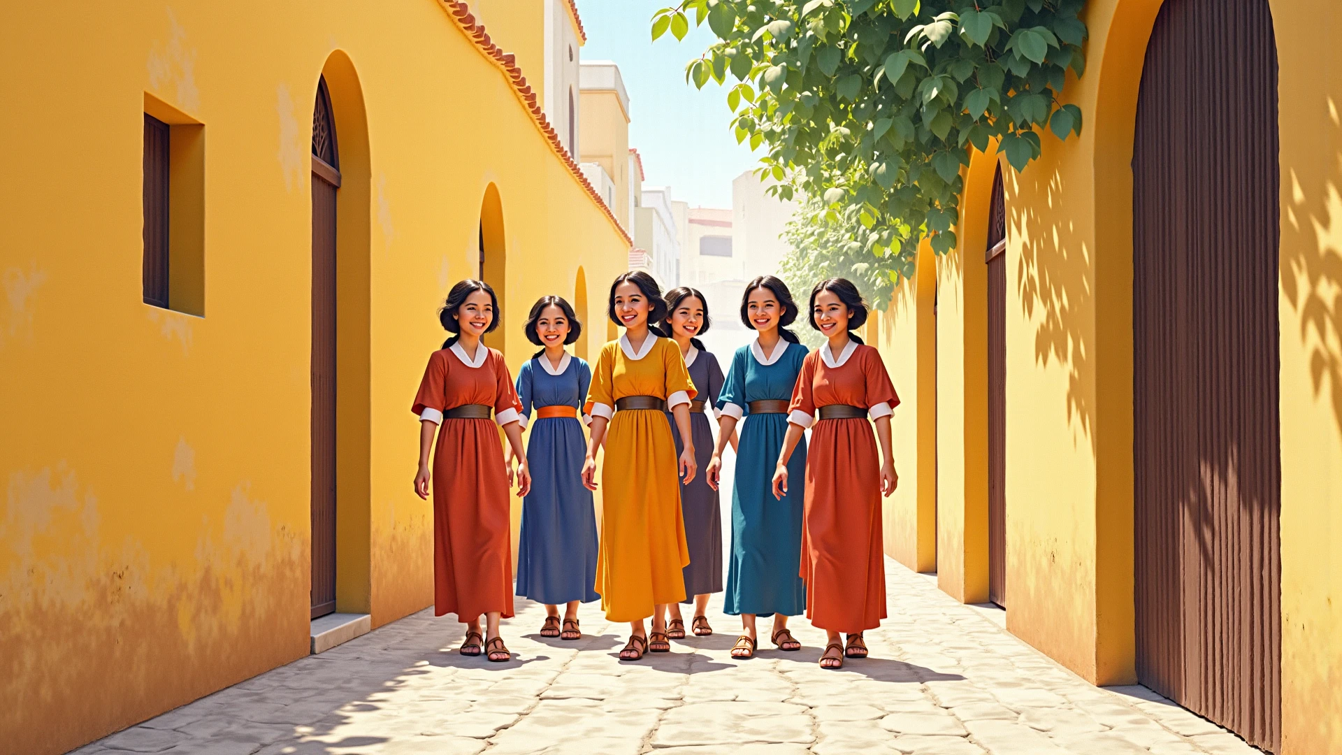 Year: 2021
Country: Malta
Description: In the charming streets of Valletta, an upper-middle-class family enjoys a leisurely stroll. The tween daughter wears a pastel dress that matches the colorful facades of the buildings. They pause to admire the iconic Grandmaster's Palace.