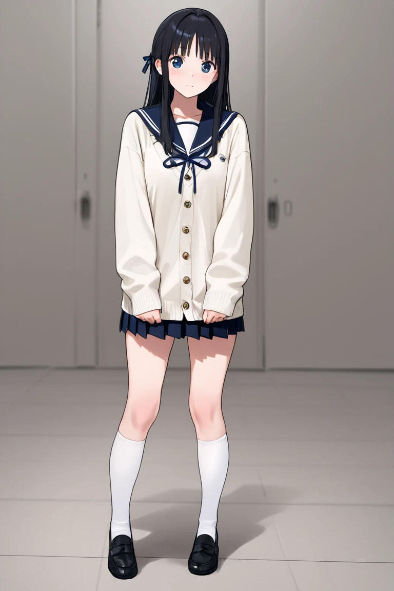 score_9,score_8_up,score_7_up,score_6_up,score_5_up,hd5,hadrian, 1girl, ama_mitsuki, underwear, panties, skirt, satin, satin panties, long hair, multiple views, jacket, bow, pleated skirt, bra, shoes, bangs, socks, hands in pockets, pantyshot, bag, bowtie, black hair, standing, from below, miniskirt, upskirt, brown eyes, ass, black footwear, loafers, shirt, breasts, school uniform, blunt bangs, coat, striped, full body, bare legs, black jacket, blue bow, plaid, long sleeves, blush, dated, black skirt, looking at viewer, white shirt, collared shirt, brown hair, pink panties, blue bowtie, sweater, thighs,