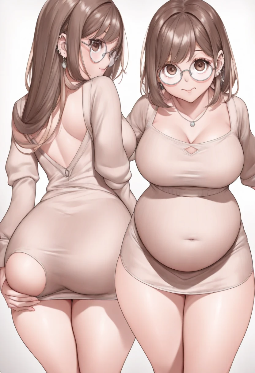 twintails, very short hair, shy, embarrassed, Surrealism, anime style, Romanticism, ray tracing, UHD, masterpiece, ccurate, textured skin, super detail, high details, high quality, best quality, highres, 16k，Large breasts and cleavage，The belly becomes enlarged when pregnant