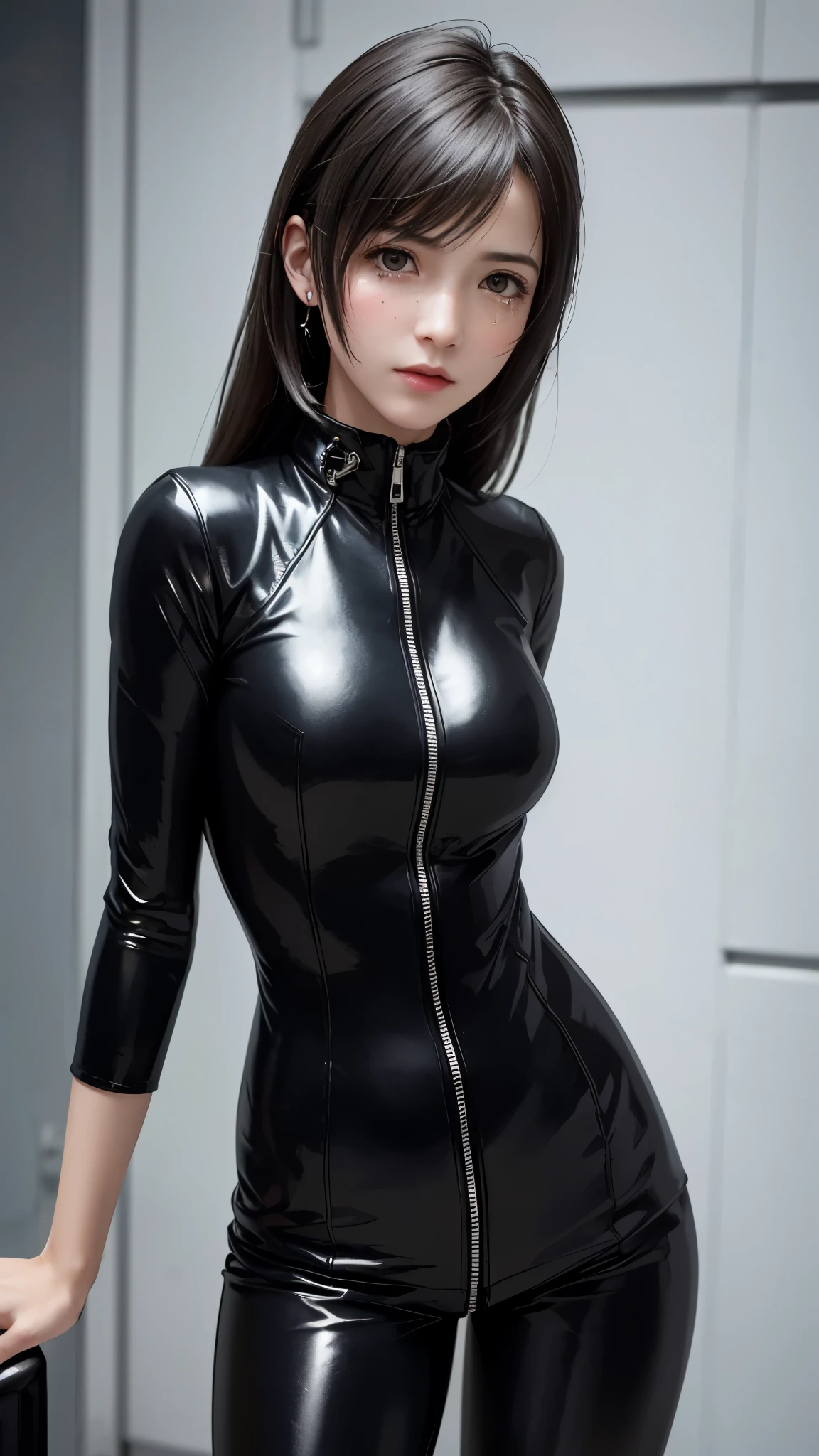 Whole head metal、A female android made entirely of metal.、Sexy Body、perfectly proportions、bewitching poses、full body photographed、