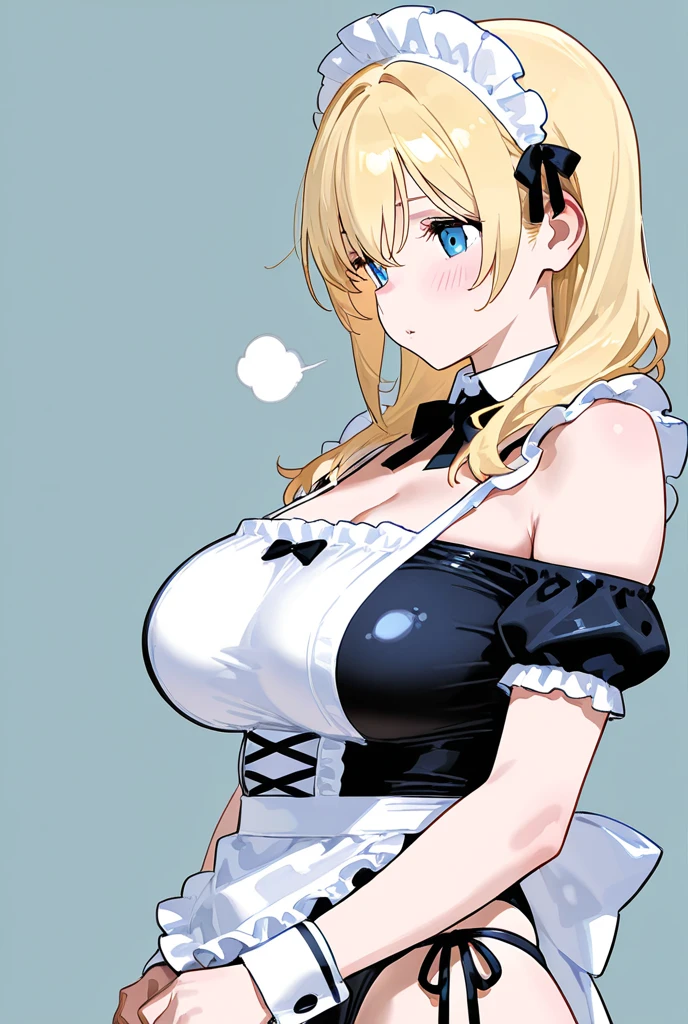 NSFW
((kiddie, JC,littlegirl,kodomo)) an anime maid wearing black dress with huge tits poses for the camera,