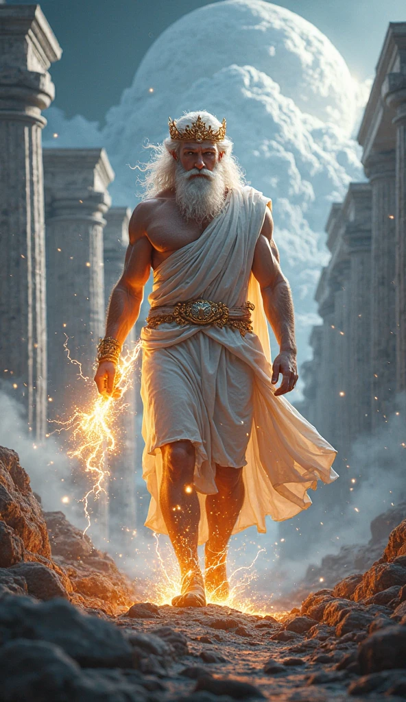 an angry ancient indian man waving his hand to the sky looking at the sky