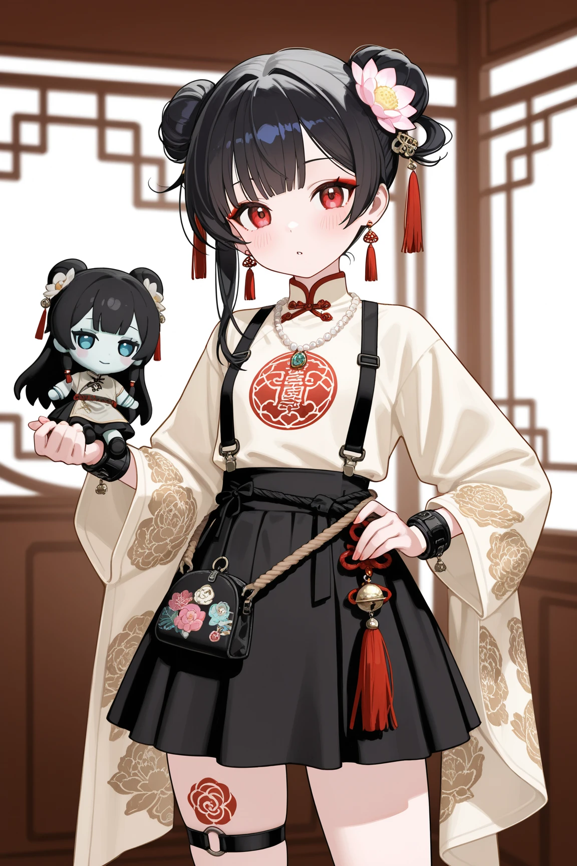 Looking at Viewer,、Cute backgrounds, 1girl in, Open mouth, Smile, Virtual Youtuber、girl with、((Best Quality, high_resolution, Distinct_image)),(Black hair), (Black cat ears), (Ahoge), (absurdly short hair), (Wavy Hair), (Blue eyes),、A smile、,(wearing shoes on feet)、((concept-art))、((View Viewer))。((View of the valley))dressed as santa。Lori。Gamine。Chibi。Mini。Chibi Chara。Very low height