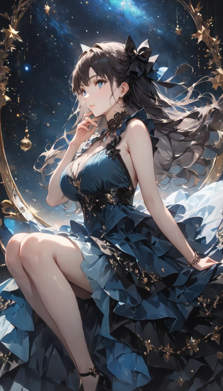((best quality)), ((masterpiece)), (detailed), alluring succubus, ethereal beauty, perched on a cloud, (fantasy illustration:1.3), enchanting gaze, captivating pose, delicate wings, otherworldly charm, mystical sky, (Luis Royo:1.2), (Yoshitaka Amano:1.1), moonlit night, soft colors, (detailed cloudscape:1.3), (high-resolution:1.2)
