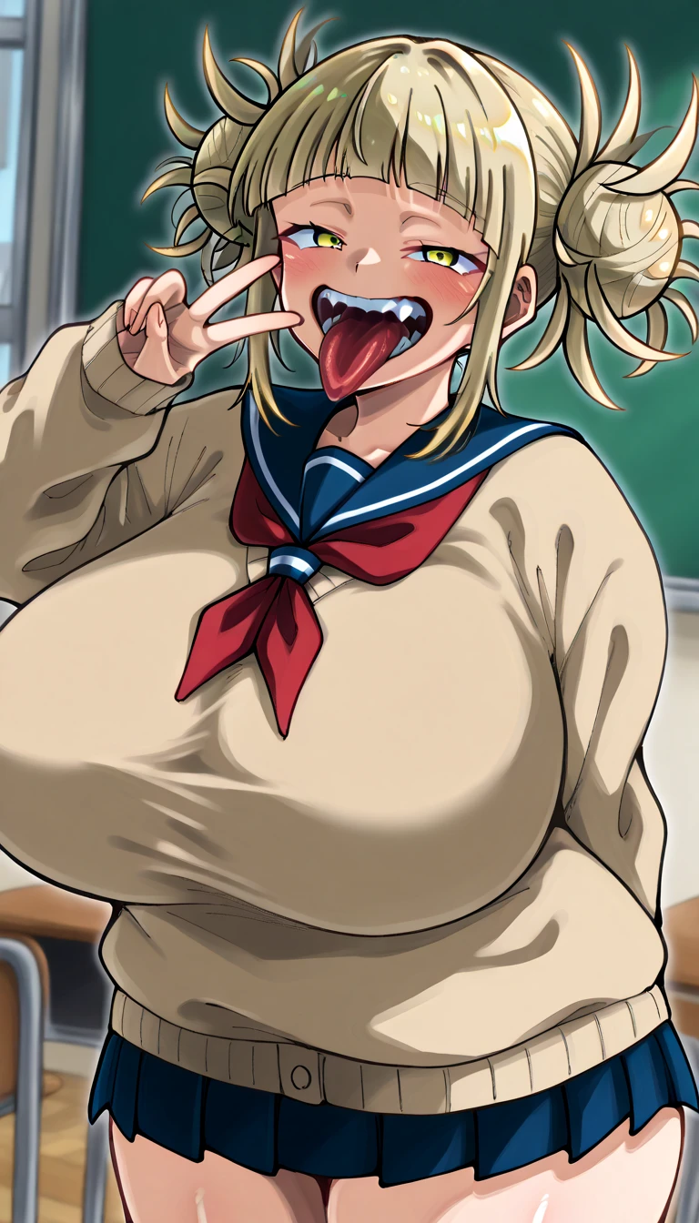 Score_9, score_8_up, score_7_up, score_6_up, score_5_up, score_4_up, source_anime, solo, 1girl, cute student, gyaru, young female, sagging gigantic huge breasts, wide hips, thick thighs, huge areolae, areola slip, black areolae, tanned skin, in classroom, sideview, detailed eyes, brown eyes, looking at viewer, crowded, sailor uniform, sleeveless, bracelet, ahegao, collarbone, head tilt, hairy stomach hair, showing armpit, hairy armpit hair, bukkake, sperm on armpits, cum shot, sperm, sex with big penis boy, Japanese, hentai, crowded, having sex, sex from behind, side view, pov, spreading legs, hand behind the head, fecundation mark, raping, inserting penis, sex posing, sweating, fellatio
