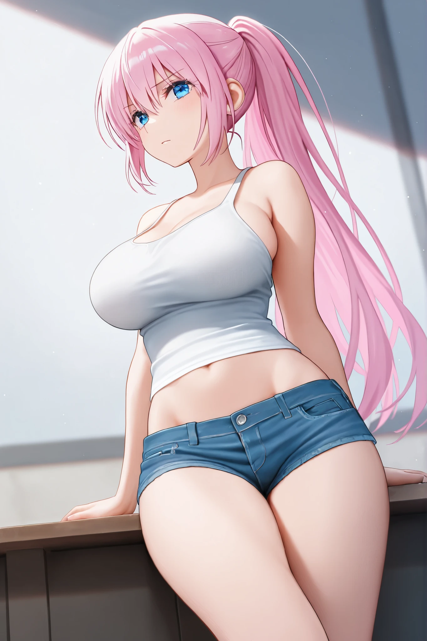 Mafuyukirisu, mafuyu kirisu, (blue eyes, braid, long hair, twin braids, pink hair), nude, (pussy:1.2)
BREAK , t-shirt, (cutting-bottom jeans), (look from below), ((arm behind on back)), showing pussy, ((panty pull)), take off pants, seen pussy
BREAK looking at viewer,
BREAK, stream bank,
BREAK (masterpiece:1.2), best quality, high resolution, unity 8k wallpaper, (illustration:0.8), (beautiful detailed eyes:1.6), extremely detailed face, perfect lighting, extremely detailed CG, (perfect hands, perfect anatomy),