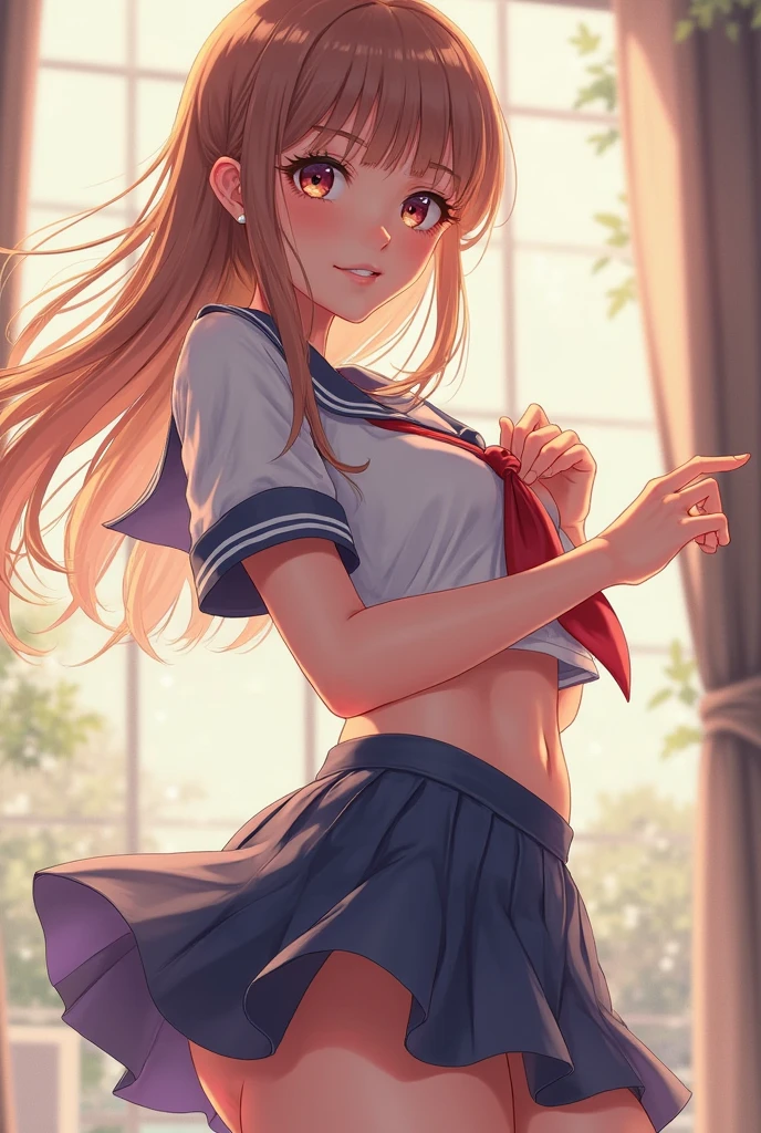 clothed,Full Color,{{{{masterpiece}}}}, {{{Super detailed}}}, {{{High resolution}}}, {{Excellent anatomy}}, (((highest quality))), ((Very delicate and beautiful)), {{Very detailed and delicate}}, {8k CG wallpaper},girl,tan,middle hair,aroused,long tongue,medium breasts,side-tie panties,wet,straddling,on back,skirt lift,tennis uniform