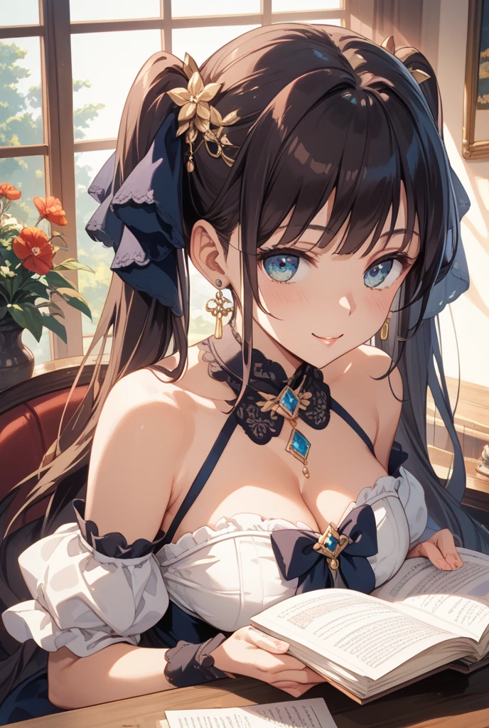 (masterpiece、top-quality)、(女の子1人)、(独奏)、(female focus)、(Ahoge、A dark-haired、semi long hair)、masterpiece、top-quality、hight resolution、独奏、Colossal tits、in a house、Misaligned bra、T back、(Reaching: 1.2)、sprawl、From above、Outstretched arms、irate、a bed、Disheveled underwear、Rough breath、sexual expressionsinvite
