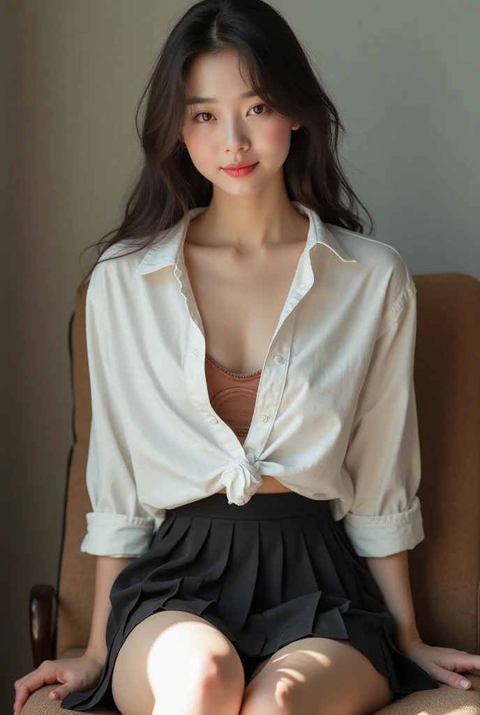 (masterpiece, highest quality:1.2), 8K, young beautiful girl, 85mm, baby face、show me your ears、photo shoot, cute face, Ultra high definition photo realistic edited photo full body super realistic, head to toe photo, full body photo, drunk beautiful sexy white skin Japanese female net idol 1, white button collar short sleeve plain shirt, top hanging down from chest, (simple necklace: 1.1), , 8k, photo realism, pink balloons, modern background, long legs, slender, sneakers, shiny skin, light reflecting off the skin, skin aura, pink Chanel handbag strap on shoulder, 8k,((Beautiful girl alone with a flat chest:1.3, Baby Face:1.3)), ((Tight waist:1.3)), Slender body line, (Small and slender figure:1.3), (Small beautiful butt), (Thin thighs), (Slim Belly:1.2), (Beautiful Skin), ((Moist and cute lips:1.2))、high nose, (Detailed eyes and face:1.2, Professional photography techniques), (Highest quality, Highest quality, masterpiece:1.2, High definition, Realistic:1.37), Cinema Lighting, ((Short Two Side Up:1.2)), Detailed beautiful hair, Silky smooth hair, Beautiful straight hair, ((Cute school uniform:1.3, School uniform that suits flat chests:1.2))、Blurred Background、(Detailed correct move:1.1)、Navel of beautiful shape, (detailed flat chest:1.2)、 figure、(((Provocative look、Poses that captivate the opposite sex:1.2)))、((flat chest shot:1.2)), so tensed , so confused his study, keep smiling and weeping both