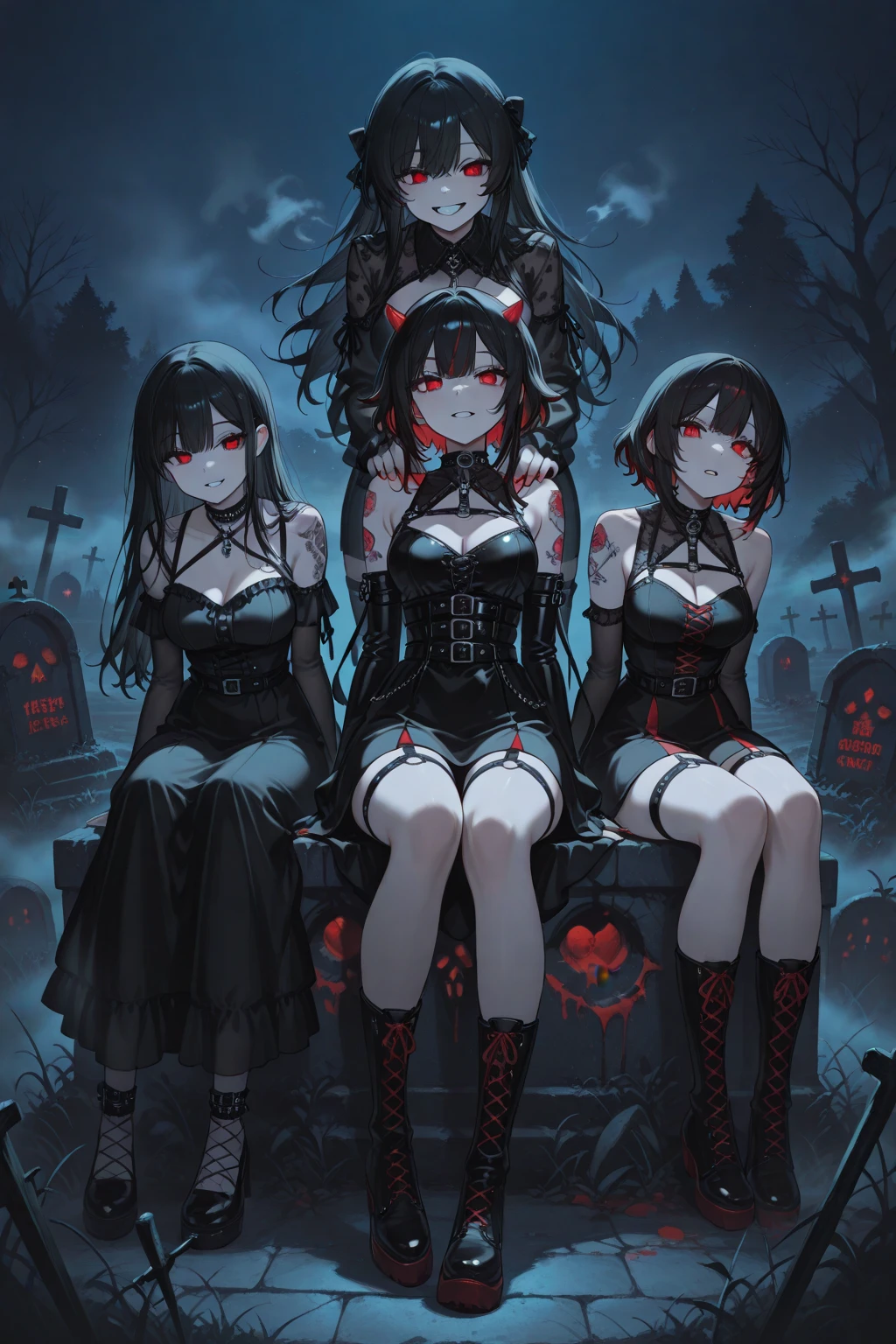 (Highest quality,4K,High resolution,masterpiece:1.2),Very detailed,Realistic:1.37,masterpiece, Highest quality, Exquisitely crafted, woman, beautiful, elegant, smile, Blood, iridescent Long Hair, bangs, skirt, shirt, Long sleeve, Frills, shoes, (Red and Black:1.4), flower, spooky, Horror, 頭蓋Bones, Long Hair, Black Hair, Candles, Blood, hair flower, Dead, hair ornaments, Bone, doll, 頭蓋Bone, skeleton, Horror (theme),spooky altar background,Dark fantasy,Red color scheme,Ominous atmosphere,Eye-catching,Storytelling,anatomy,Anime Style,Concept Art,beautiful細部までこだわった顔と (((Red eyes ))),A terrifying ritual ,Satanic Ritual,Premature death,Misconduct,クレイジーなsmile,Scythe Face,Girl Monster, beautiful, Delicate facial features, Sharp Eye, Sharp Fangs, Pale skin, blonde,robot,Cursed Painting, Dark Background, Cinema Lighting, Dramatic Shadows, Gothic style, Gloomy atmosphere, Dark fantasy, One Girl, , Please open your mouth wide, Open your mouth and baring your teeth,Sharp teeth like a beast, Wide lips, very wide mouth, Vermilion cheeks, ,(Bloodしぶき:1.4),Scary smile, smile,Fallen angel design, ねじれたsmile、Bloodまみれの、頭からの出Blood,、Bloodしぶき、,(Bloodしぶき:1.4),Crossbones, 頭蓋Bone,Horrorスタイル, ((Fantasy Fallen Angel Costume)), ((流れるようなBlack Hair)), ,(Bloodしぶき:1.4),womanの曲線, Sexy flat stomach, Perfect hands, Perfect anime face, ((White Lolita Dress)), Are standing, ((邪悪なsmile)), ,(Bloodしぶき:1.4), Steam circulates, Moonlight Illumination, night lighting, disaster々new devil horns,,(Bloodしぶき:1.6),アニメFallen angel design, ねじれたsmile、Bloodまみれの、頭からの出Blood,、Bloodしぶき、,(Bloodしぶき:1.4),Crossbones, 頭蓋Bone,Gothic architecture、Western architecture、Fantasy World、,Victorian cities, 骸Boneのガス灯,
