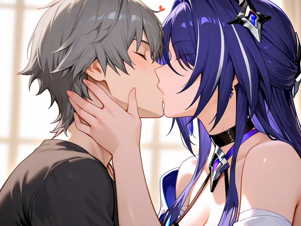 1 boy, fellatio, penis、(highest quality)), ((masterpiece)), (Familiar), Perfect Face、throw,1 boy, penis, Chest Blowjob, Paizuri, penis is between breasts, penis in breasts, Breast compression, Blowjob,Shiny skin,Beautiful breasts,how,Gray Hair,blue eyes,Shiny skin、Kyoto Animation style painting、bed、Kneel、glans licking、Oral Service、Top view、Handjob and licking、Close angle,cum,service ,suit,Fishnet tightoment of、Rem from Re:Zero