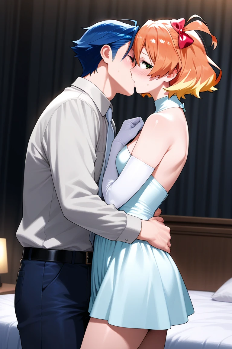 dinosaur,a father (he had been brainwashing by his second son,crossdressing,Sex with his second son every day, wear sexy Wedding lingerie,bride of his second son,have one's first night,,swear live as the wife of his second son for life) ,an empty abandoned church,in front of the confessional table