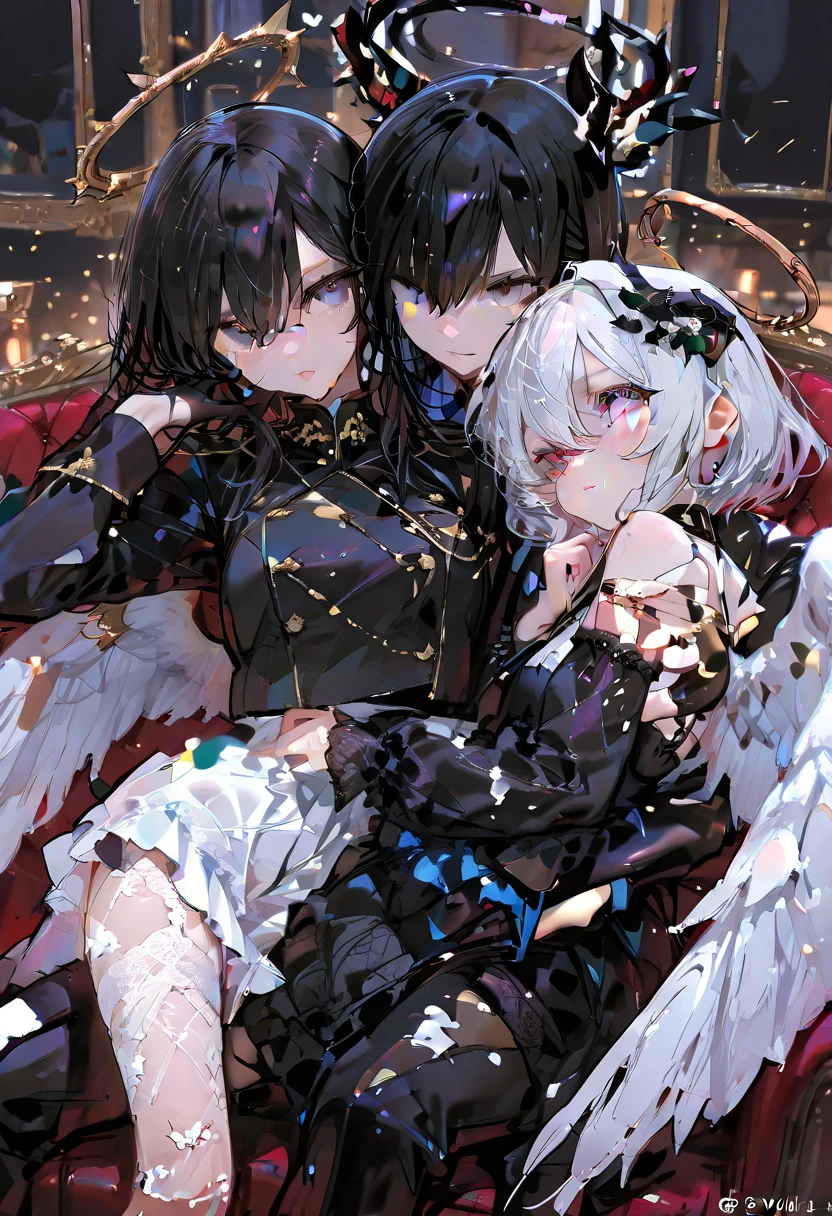 Monster angels that look sacred,His eyes are waiting for heterochromia,His whole body consists of a huge one-eyed eye,and a metal ring around one eye,The ring is crawling with the eyeball,The dragon has many wings on the white holy angel