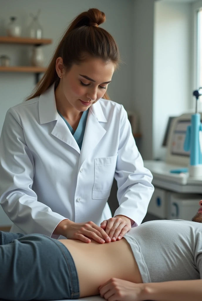 Physiotherapist working