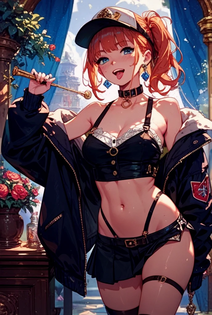 (((BRIGHT CRIMSON HAIR, ROSES [PERFECT REALISTIC EYES]))), ((( HOLDING A BRAID IN YOUR HANDS,))) ultra realistic 8k CG, perfect face, flawless, clean, masterpiece, professional work of art, famous art, cinematic lighting, cinematic flower, perfect face, beautiful face, beautiful eyes, ((((perfect female body, narrow waist))), GOCHIC, real, SINISTER, BLACK HOOD, WIDE SMILE, (DARK SETTING), fantasy, MACABRO, unreal,  science fiction, (huge breasts), BLACK clothing, lace, lace trim, lace socks, nsfw, chest out, absurdly long hair, very long hair, (saturated: 1.4), SKULLS AROUND, intricate detail, delicate pattern, sexy, charming, seductive, seductive, erotic, charming, necklace, earrings, bracelet, armband, looking at the viewer, galaxy, starry multicolored sky, wings
