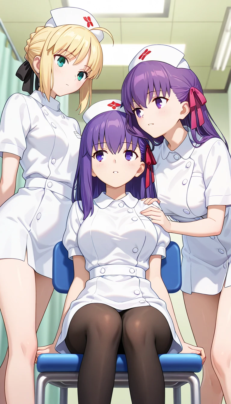 masterpiece, best quality, evangelion kaworu nagisa, kaworu nagisa, nsfw, red eyes, nurse, sexualized nurse clothes, seductive, hot, seductive face, bukkake, cum on face, cum dumpster, sex slave, face covered in cum, cum eating, drinking cum, drinking a big bowl of cum, surrounded by black men dicks, black men dicks, extremely big dicks