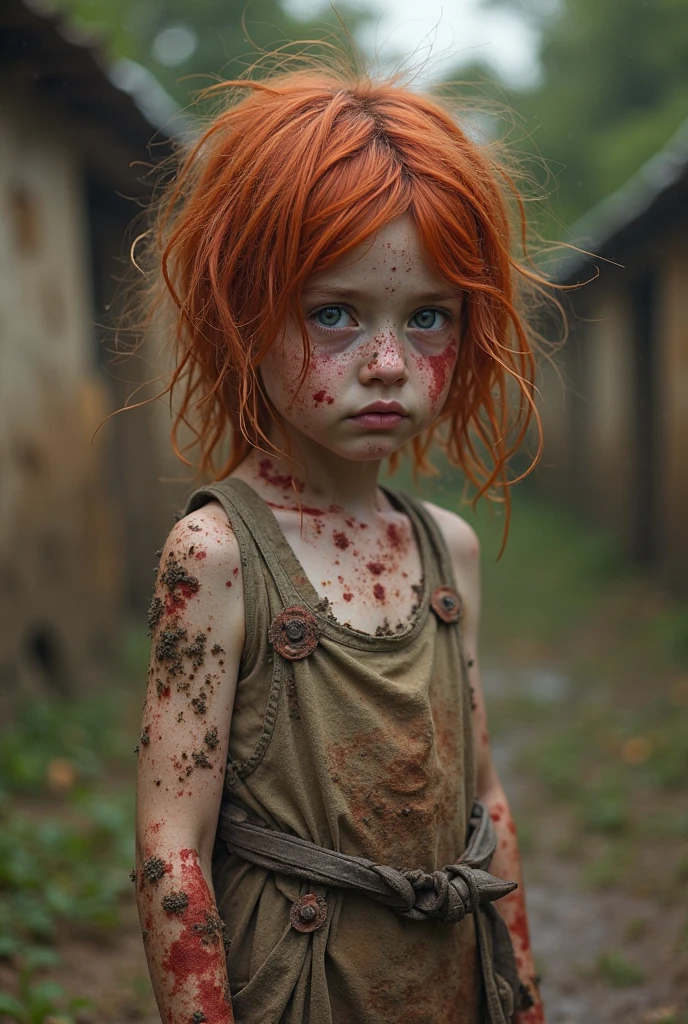 irish albino girls, texas, emotive, slaughterhouse, sunlit cottoncandy wild messy red hair glistening, cattle, americana, closeup, drenched in sunlight and shadows pattern, morning dew, haze, nostalgia, style of sally mann in color