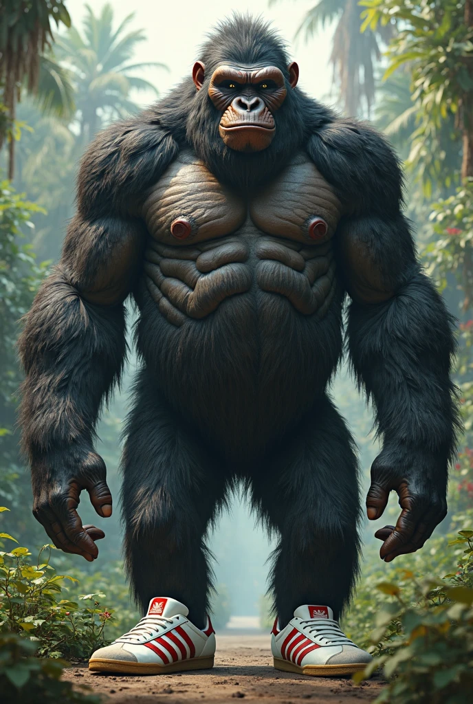 Hairy man with a fat but muscular body, super hairy 