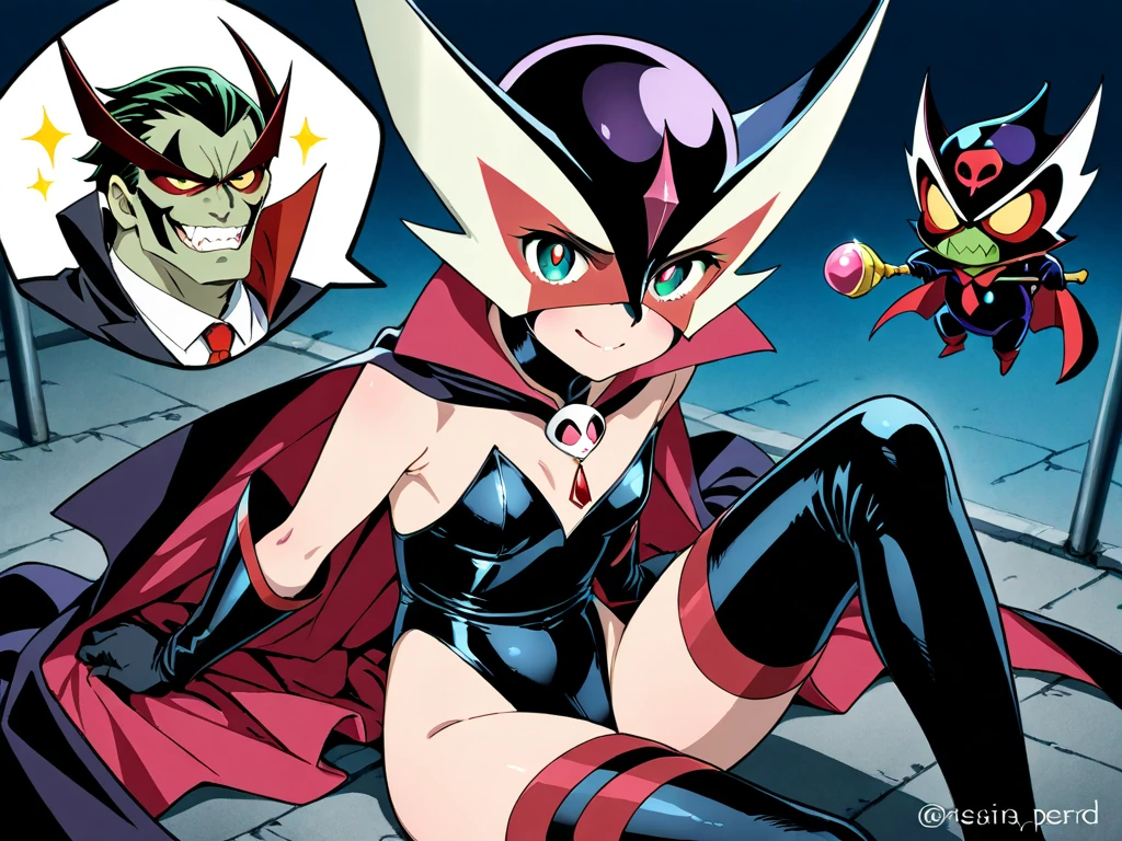nsfw,masterpiece, best quality, <lora:kurama001:0.7>,Kurama,1girl,black choker,strapless,evening dress,bare shoulders,collarbone,cleavage,navel,high heel boots,evil_smile, small breasts, looking_at_viewer, sitting on chinese chair, elbow_gloves, crossed_legs, from_below, full_body,graveyard,many CROW