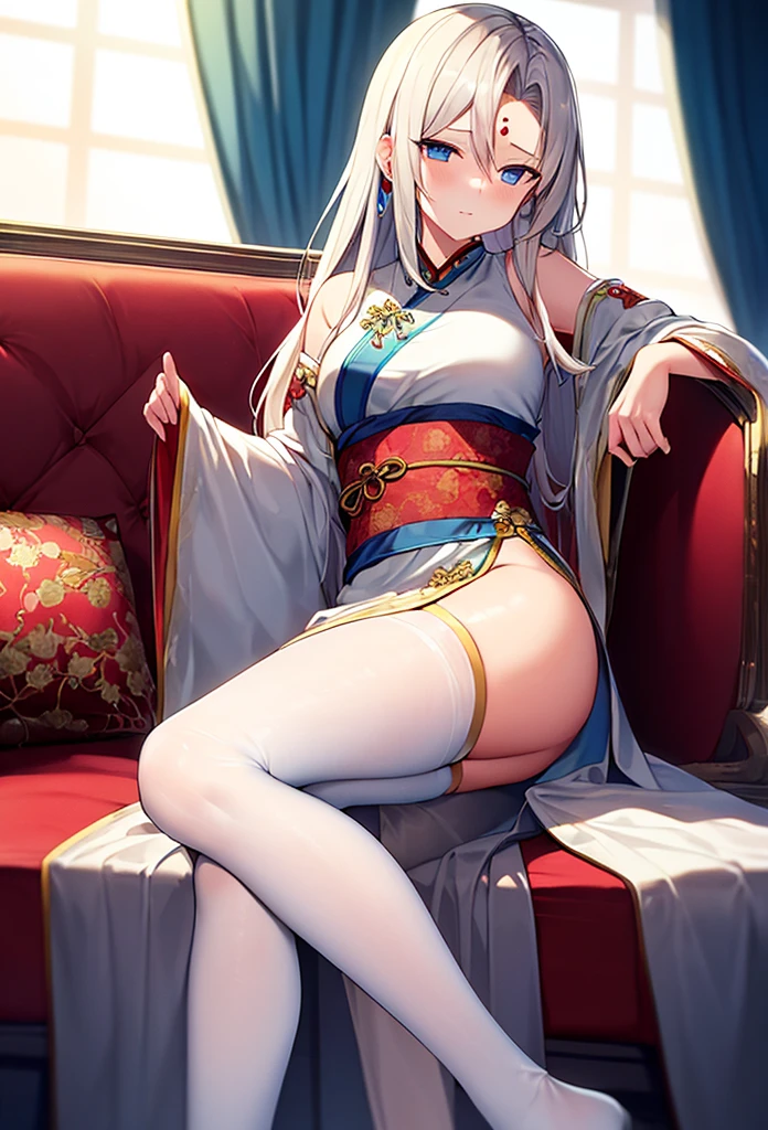 1 garota, (hanfu), brilhante, side lighting, sexy , semi-nua
