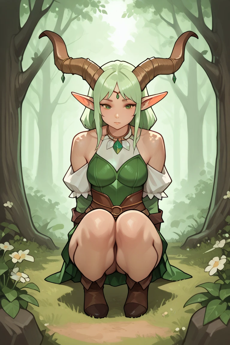 nude, naked, , flat chest, outside, seductive, walnute, peanut, nuts, winking, smiling, daylight, short, small, pointy ears, elf ears