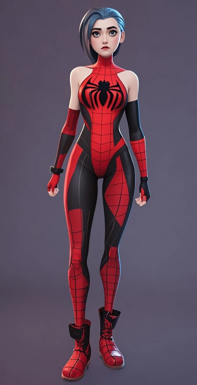 Female Spider-Man,without showing face,Sexy figure,Shape it in large fonts