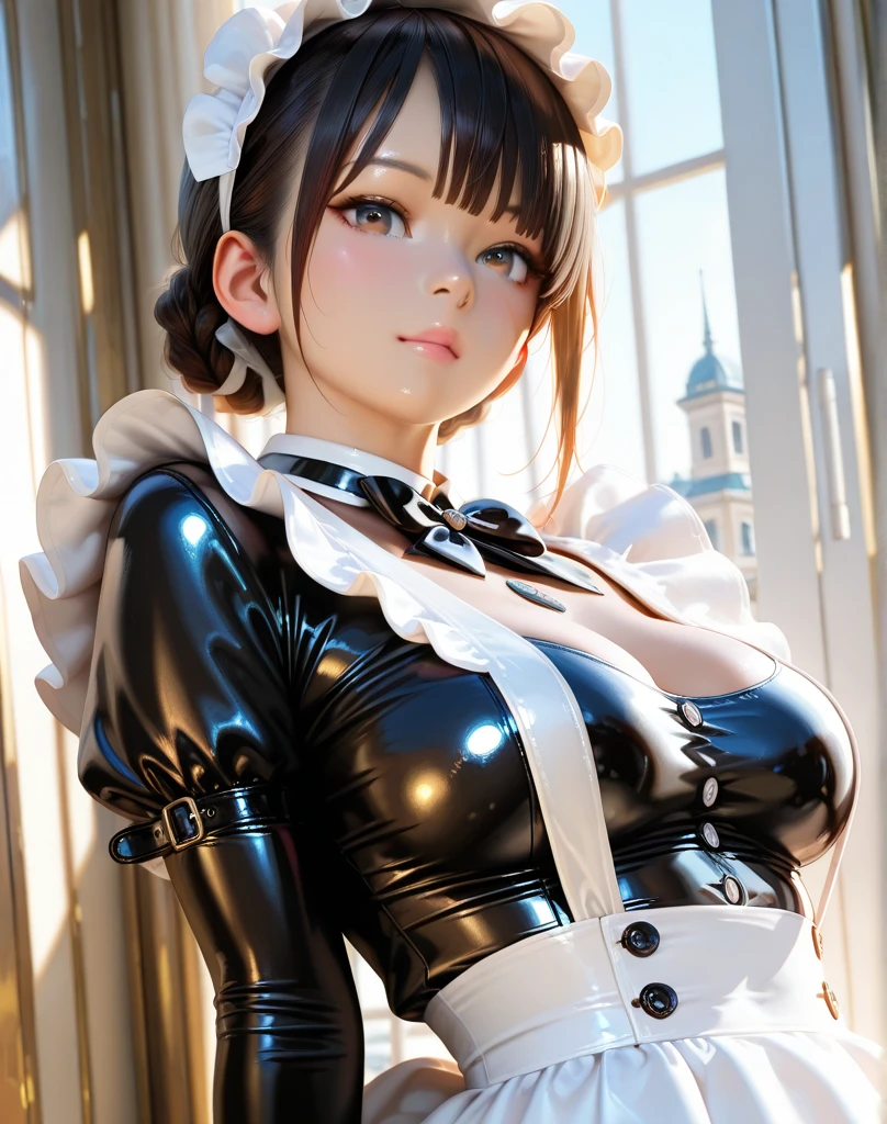 Cover with the black latex of the clothes