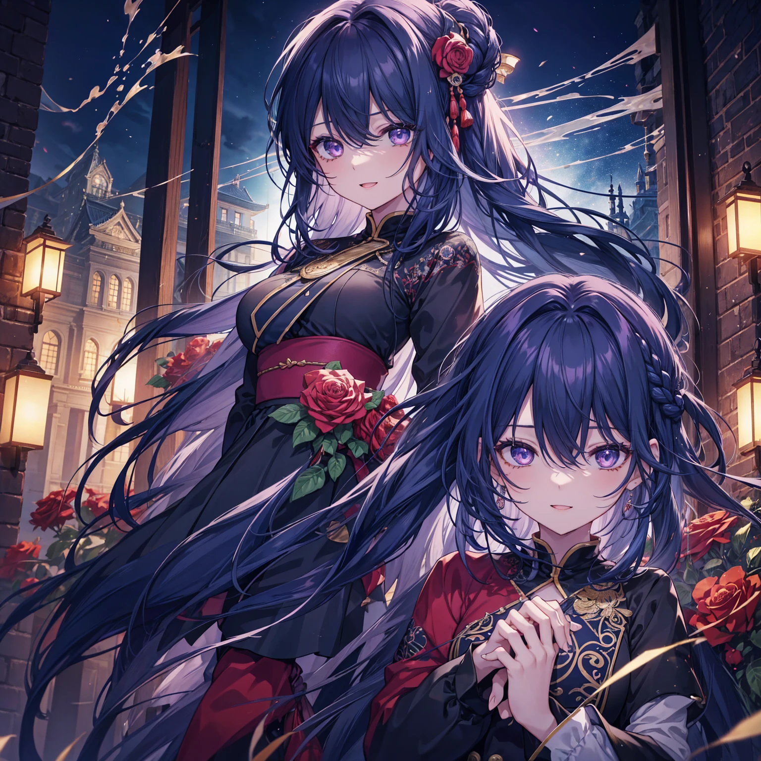 [[[[[[[[Kazu, is 109]]]]]]]], (Masterpiece, best quality), best resolution, (3 heads:1.5), 1 girl, Raiden Shogun Character, purple hair, purple eyes, long_hair, purple_hair, smooth, purple_eyes, chest, hair_decorations, big_chest, \braid, rift, hair_flower, Blush, a lot_long_hair,  Masterpiece, illustration, beautiful, 4K, 8ก,DSLR Photos, (8ก, 4K, Masterpiece),(Masterpiece, best quality), best resolution, (3 heads:1.5),Arms separated,arm circle, (Put your hands on your head...), (lower hand on ankle), (lower hand on leg), Full content in the frame, full body view, (four arms),(Multi-arm),(many hands), รูปร่างเพรียวบาง Masterpiece,best quality,best resolution,1 woman,many heads, upper body, smile,  Facing the audience,chestbig,พื้นหลังที่smoothง่าย,หน้าbeautiful,hairbeautiful,eyesbeautiful,ร่างกายที่beautifulงาม,มือbeautiful,conjoined twins